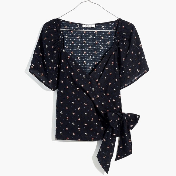 Madewell Floral Wrap Top sz S - Picture 3 of 4